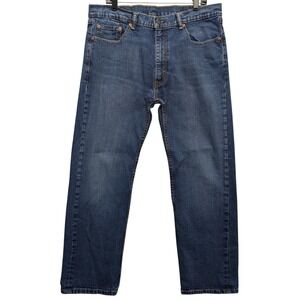 Levis 505 Regular Fit Mens 38x30 Blue Medium Wash Straight Leg Stretch Jeans